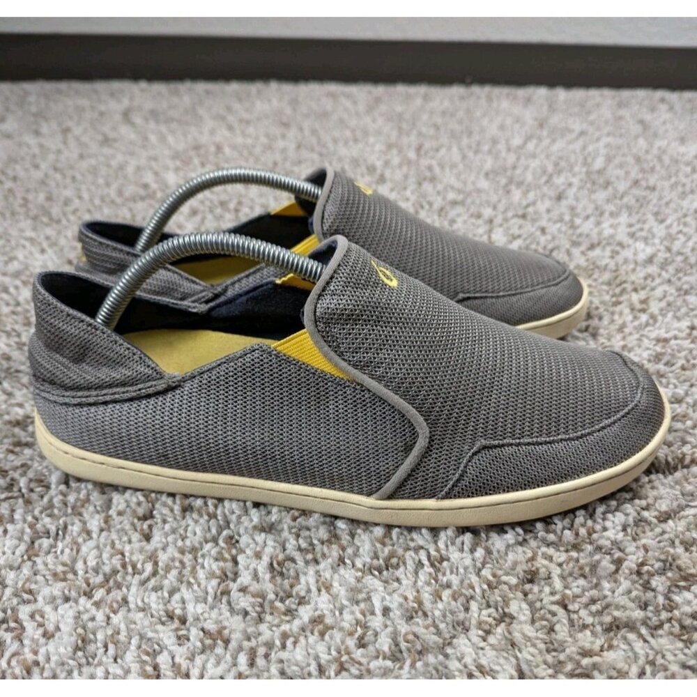 Olukai Shoes Men’s 10 Nohea Mesh Grey Slip On Casual Loafers Outdoor Fishing